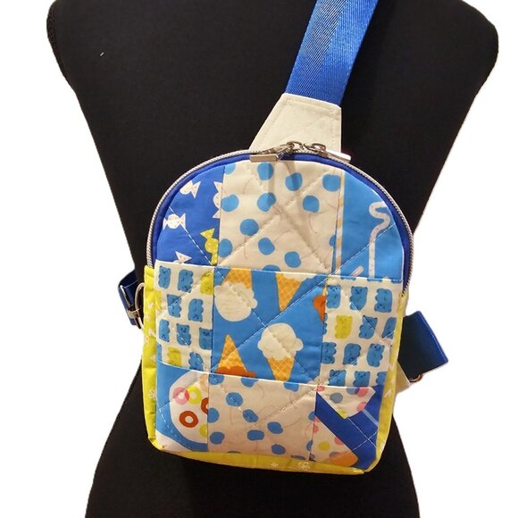 Mav Sling Patchwork Mini Sling Backpack: Ruby Star Society Crossbody Bag